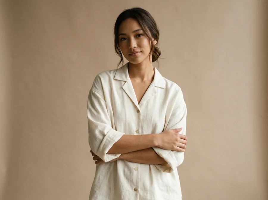 ตัวอย่างงานเสื้อผ้าแฟชั่น — ลุคบุ๊ก · พรีเซนเตอร์ AI